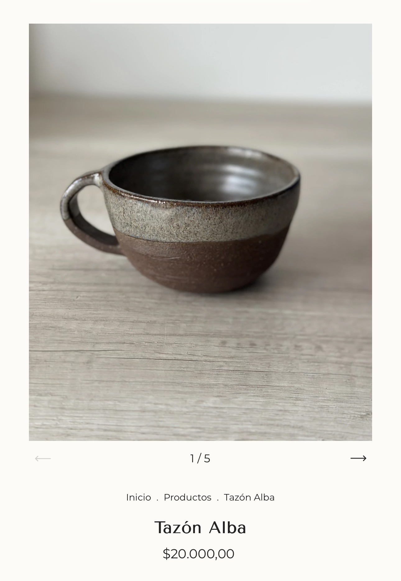 Tazón Alba · cream-rimmed bowl with deep brown unglazed body.