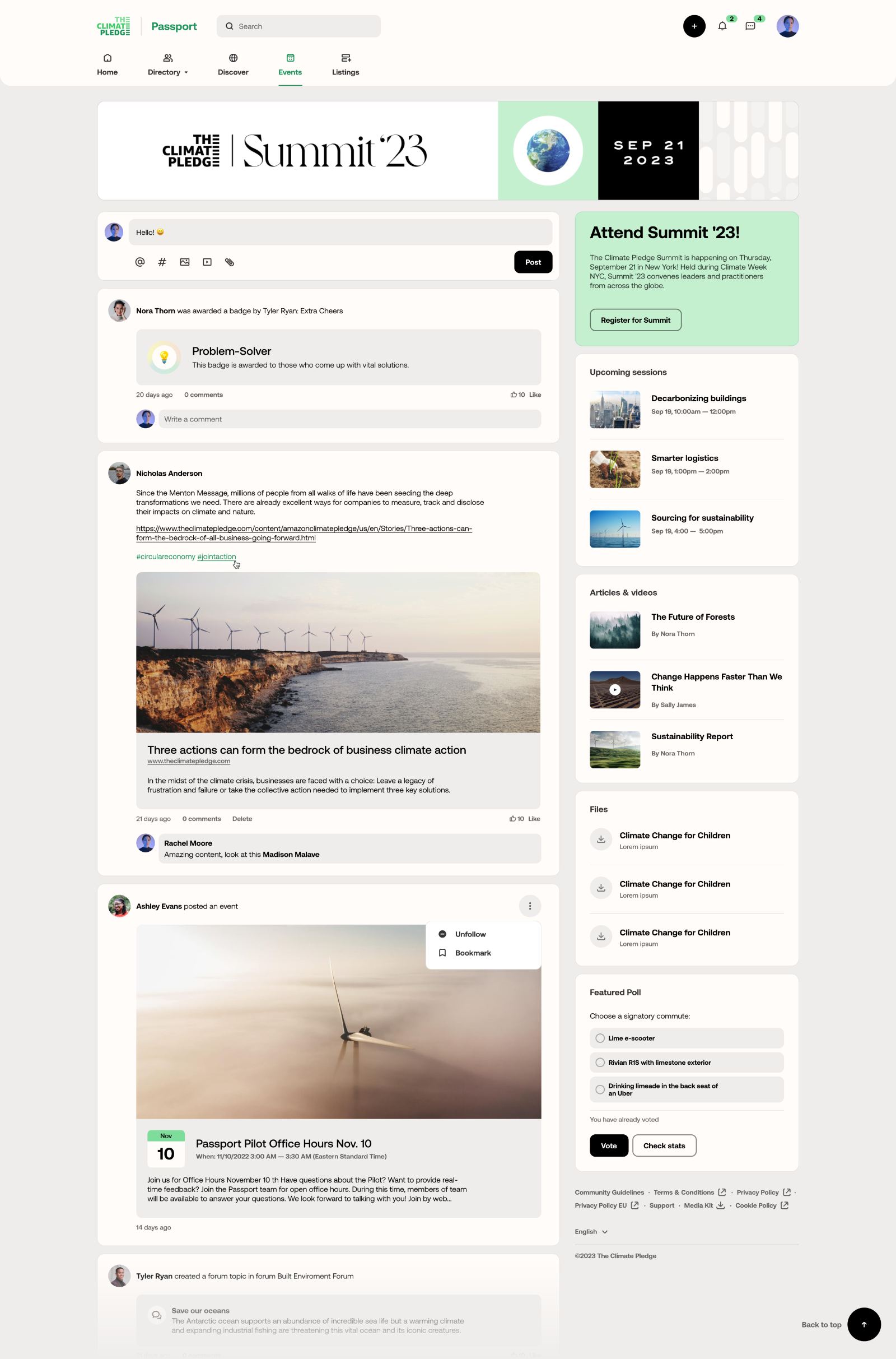 Passport · sub-space page in production · long 1920 desktop layout with content modules, breadcrumb-free hierarchy, and footer present.